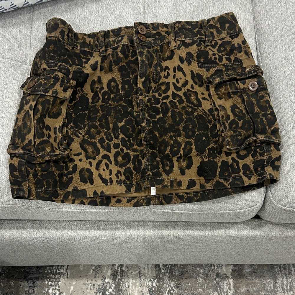 Leopard Print Mini Skirt